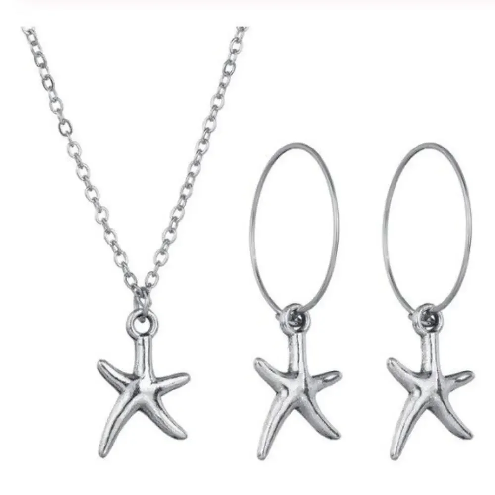 Starfish 3 Piece Necklace and Earring Set